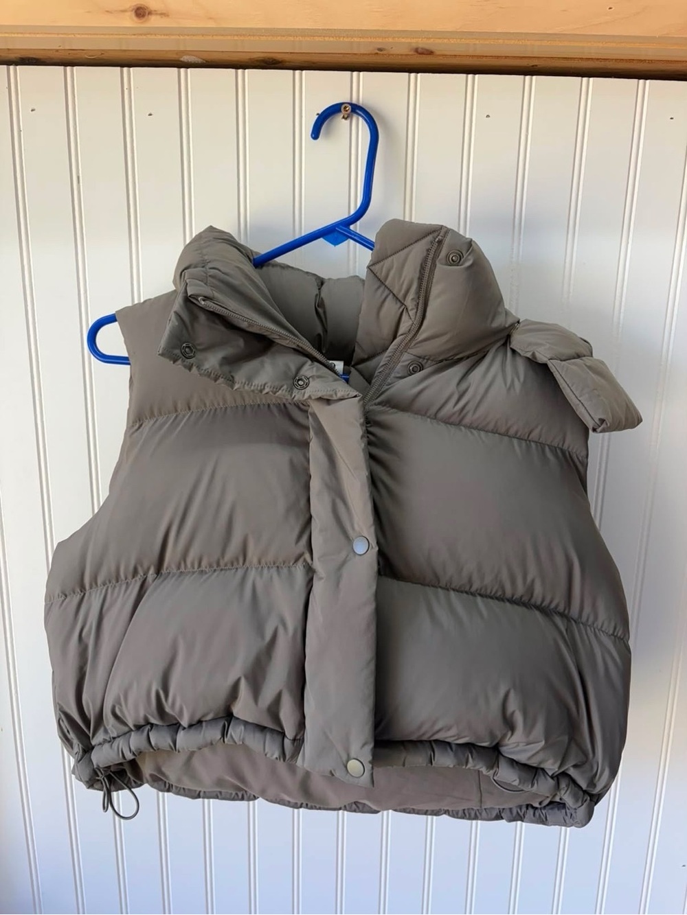 Lululemon WARM ASH GREY Wunder Puff Super-Cropped goose down Vest size 8 - Picture 3 of 16